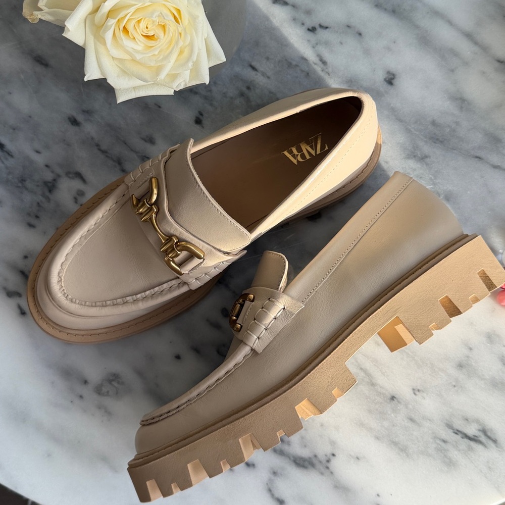 Zara leather loafers